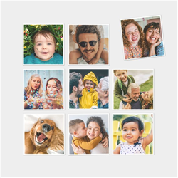 Lot de 9 magnets photo 5x5cm Photobox Livraison en point relay